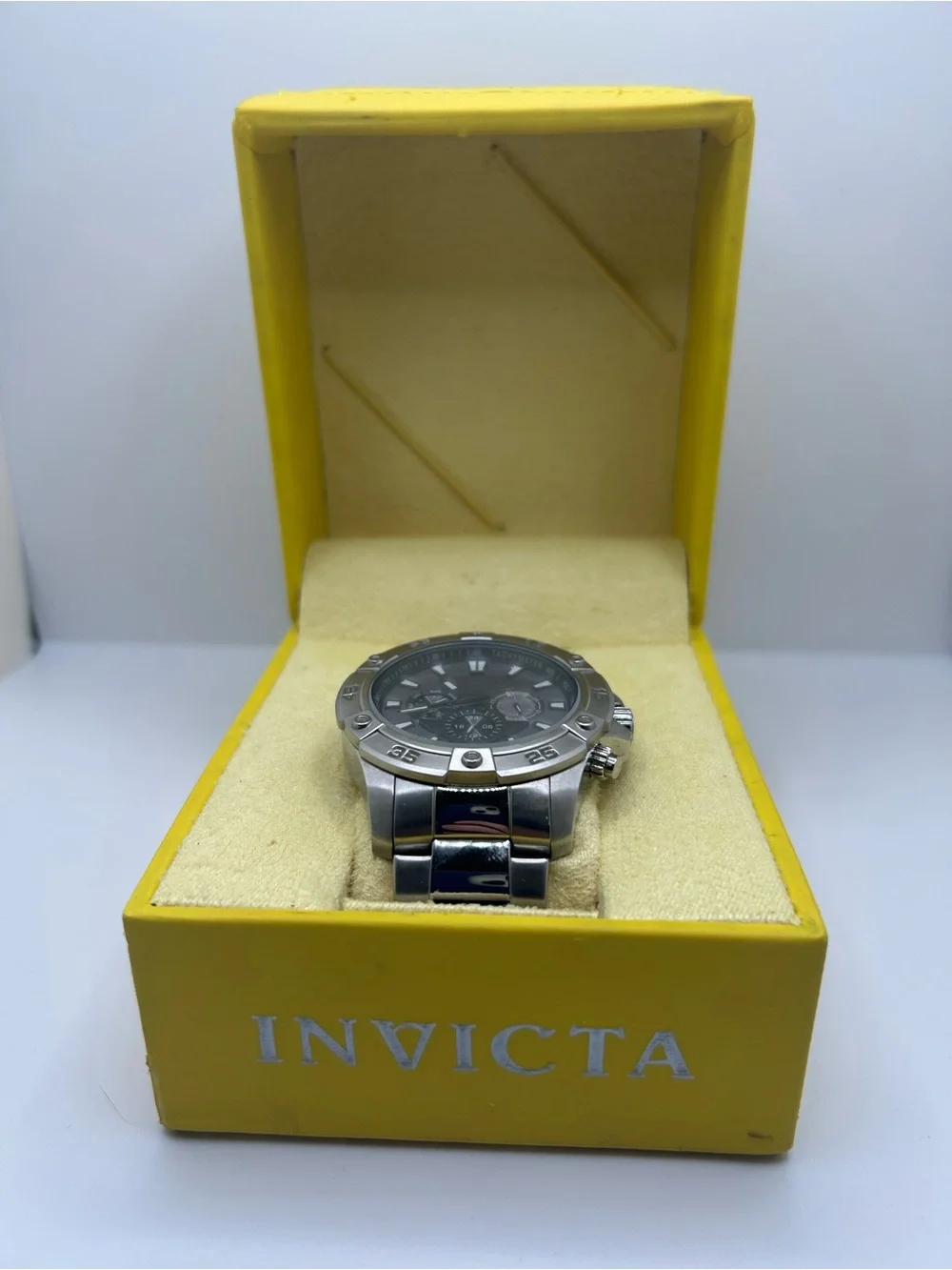Invicta Men’s Silver Stainless Steel Chronograph Watch